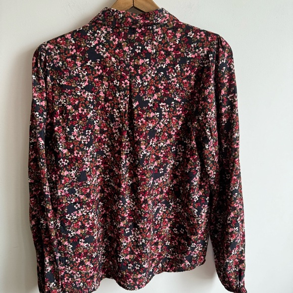 Fransa Frisa Blouse Size M Floral Print Bordeaux - Picture 12 of 14